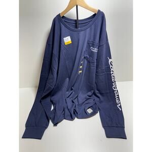 Eddie Bauer Mountain Graphic T-Shirt Men’s XXL Blue Long Sleeve Gorpcore New